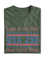 Land Of The Free Usa 250 Cotton Short-sleeved T-shirt