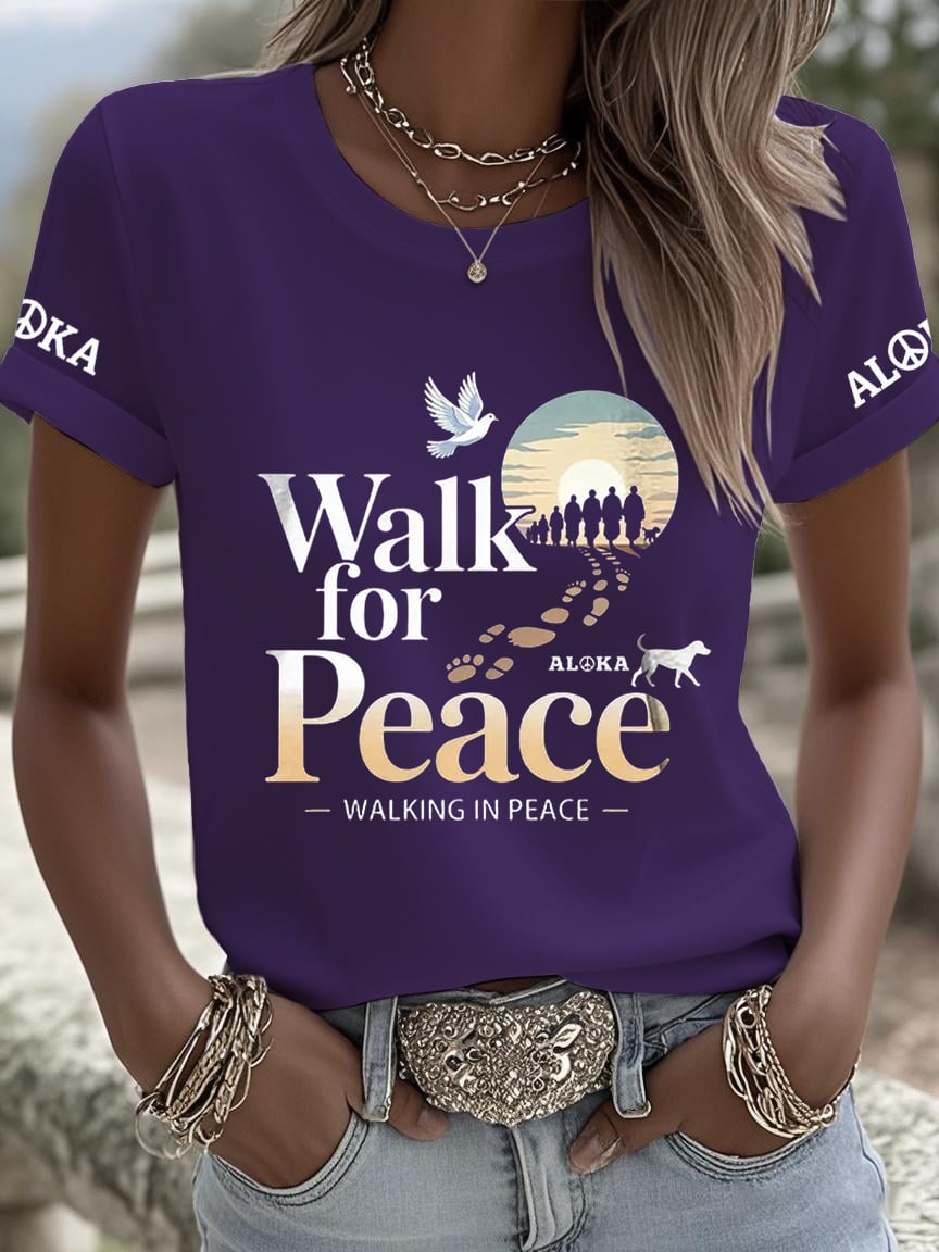 Women's Walk For Peace  Art  Print T-Shirt