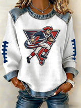 Women's Football Print Long-Sleeved Sweatshirt