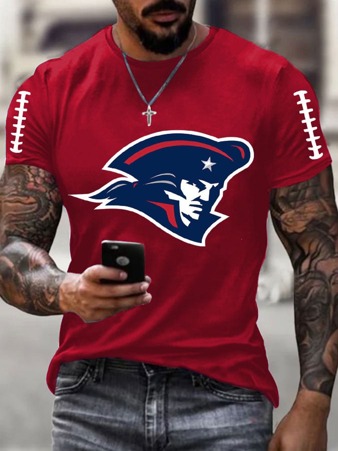 Men's Football Print Short Sleeve Top
