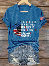 🔥Buy 3 Get 15% Off🔥V-Neck  Retro Resist The Greatness Of A Nation Is Measured By How It Treats The Least Among Us Print T-Shirt