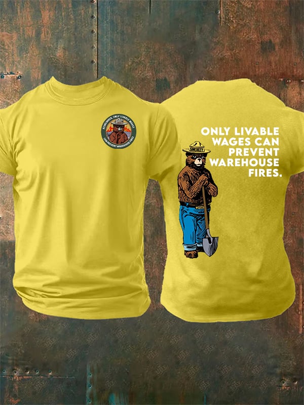 Men's  Retro Resist Save The Forest Service Print T-Shirt