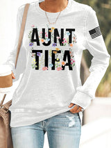 Retro Aunt Tifa Print Sweatshirt