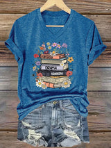 🔥Buy 3 Get 15% Off🔥Women's Casual Fashion Book Fdt Printed T-Shirt