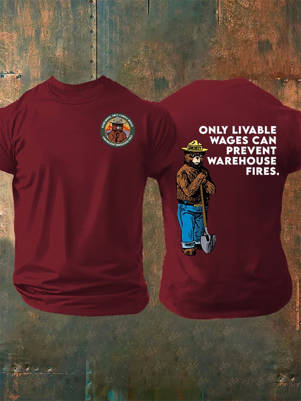 Men's  Retro Resist Save The Forest Service Print T-Shirt