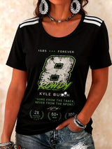 Women's Racing-Themed Short-Sleeve Printed T-Shirt
