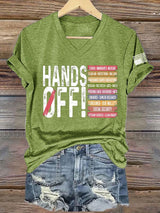 🔥Buy 3 Get 15% Off🔥Women's Retro Hands Off Protest Print T-Shirt