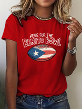 Women's Rugby Print Casual T-Shirt