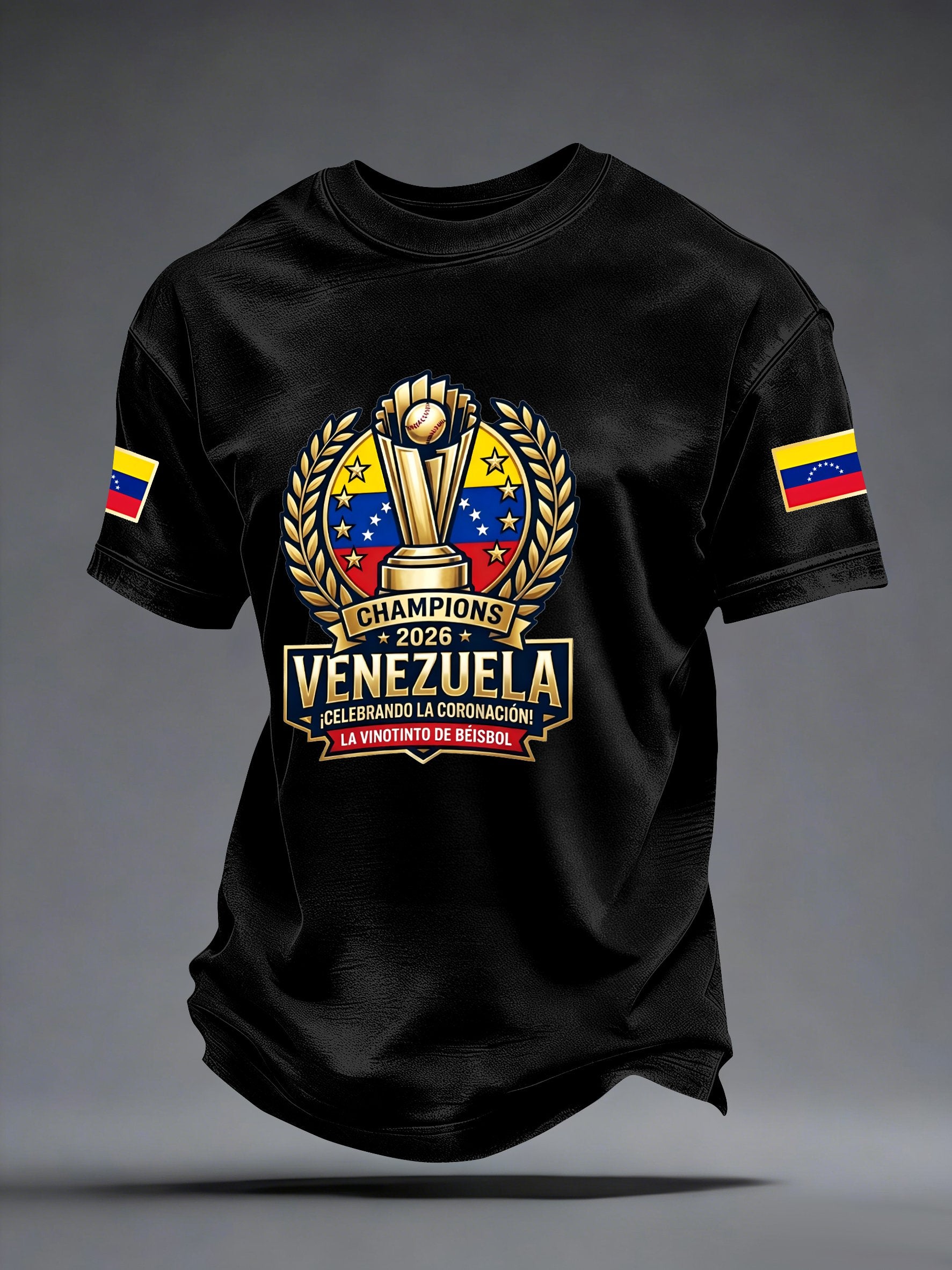 Men's Venezuelan Baseball Champions Print Casual T-shirt
