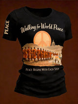Monks' Peace Walk Event - Women's Short-Sleeve T-Shirt