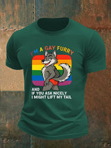 Men's I'm a gay furry Funny LGBTQ Pride Month Shirt