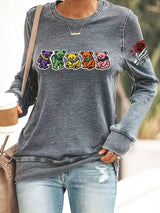 🔥Buy 3 Get 15% Off Women's Vintage Rock Tribute Print Casual Sweatshirt