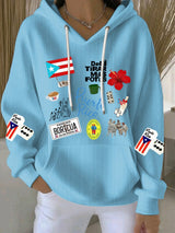 Women's Puerto Rico Print Casual Sweatshirt
