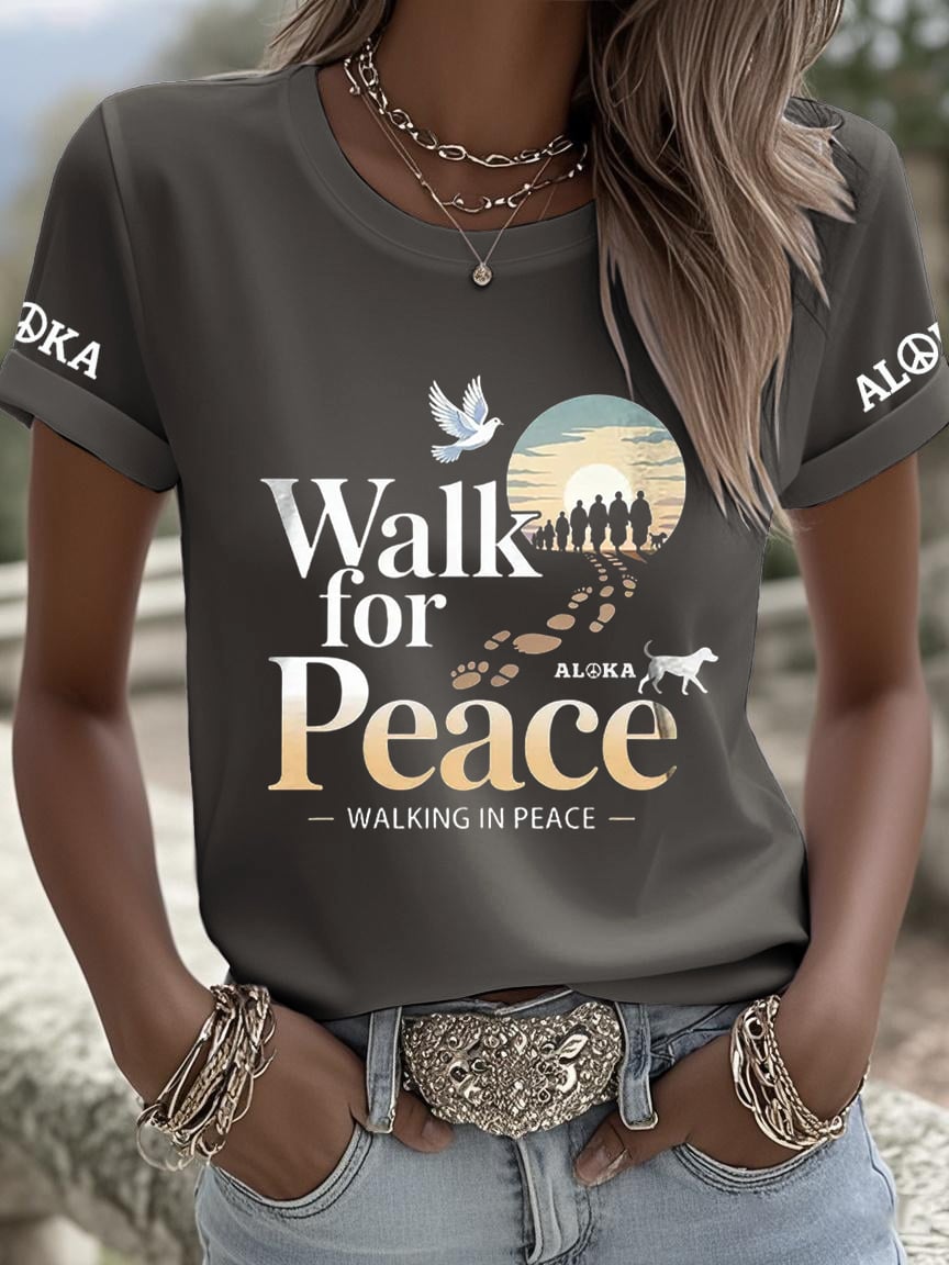 Women's Walk For Peace  Art  Print T-Shirt