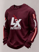 Men’s Football Graphic Waffle Knit Long Sleeve Crewneck T-Shirt