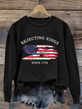 🔥Buy 3 Get 15% Off🔥Women's Rejecting Kings Since 1776 Print Casual Sweatshirt