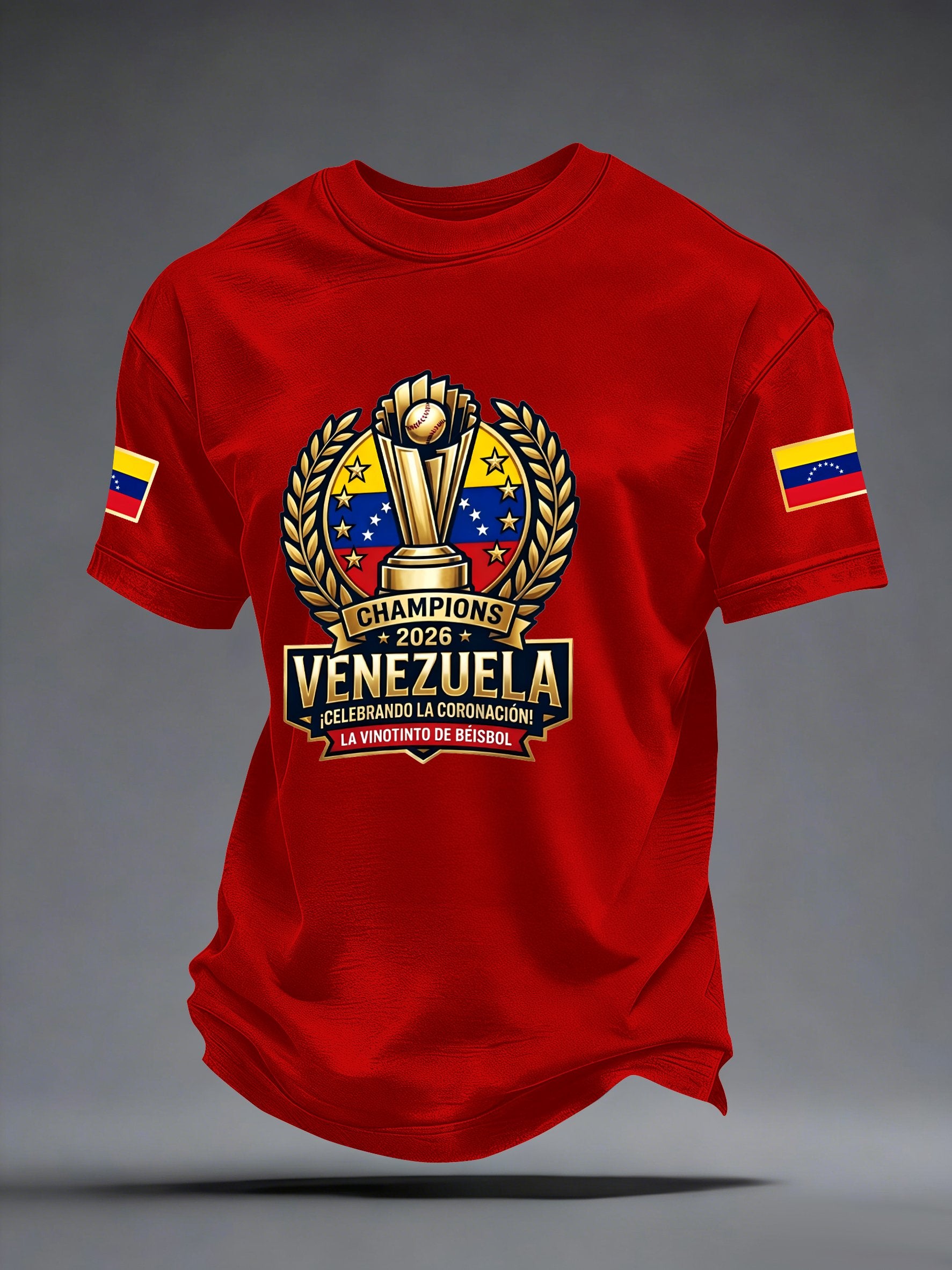 Men's Venezuelan Baseball Champions Print Casual T-shirt