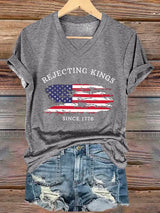 🔥Buy 3 Get 15% Off🔥Women's Rejecting Kings Since 1776 Printed Casual T-Shirt