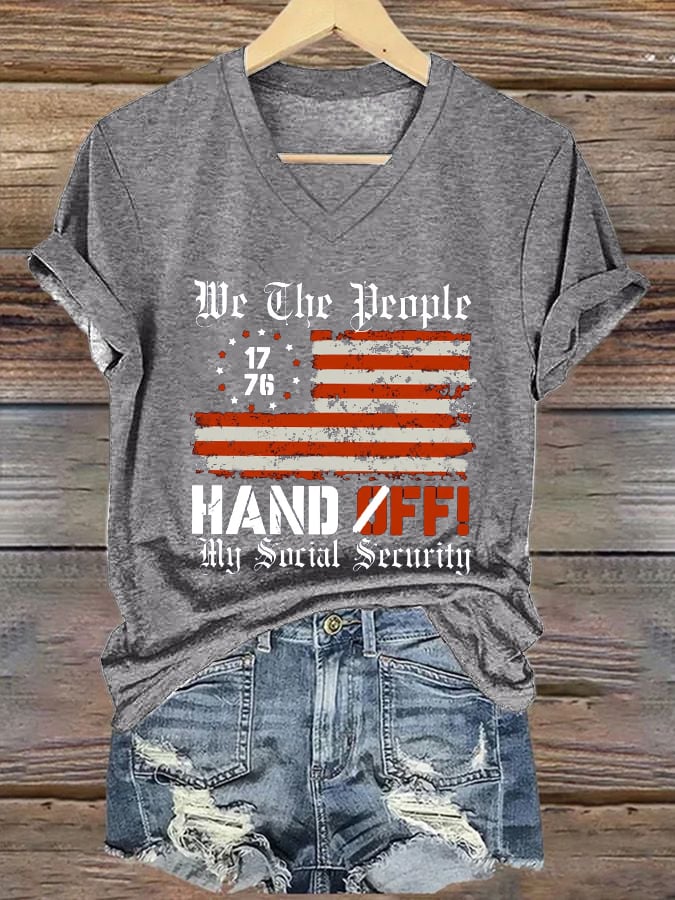 Women's We The People Hands Off My Social Security Print T-Shirt