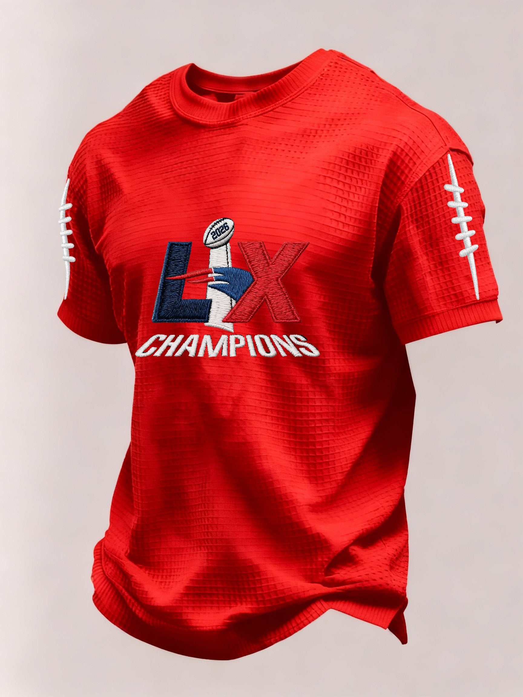 Men’s Football Graphic Waffle Knit Short Sleeve Crewneck T-Shirt