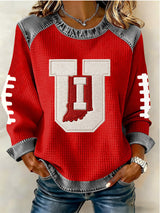 Women's Retro Football Print Sweatshirt