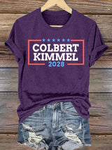 Women's Talk Show Colbert Kimme 2028 Print T-Shirt