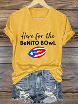 Women's Puerto Rico Print V Neck T-shirt
