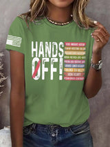 Women's Retro Hands Off Protest Print T-Shirt