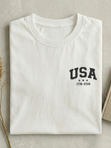 Vintage 250th Anniversary Usa Commemorative Cotton Short-sleeved T-shirt