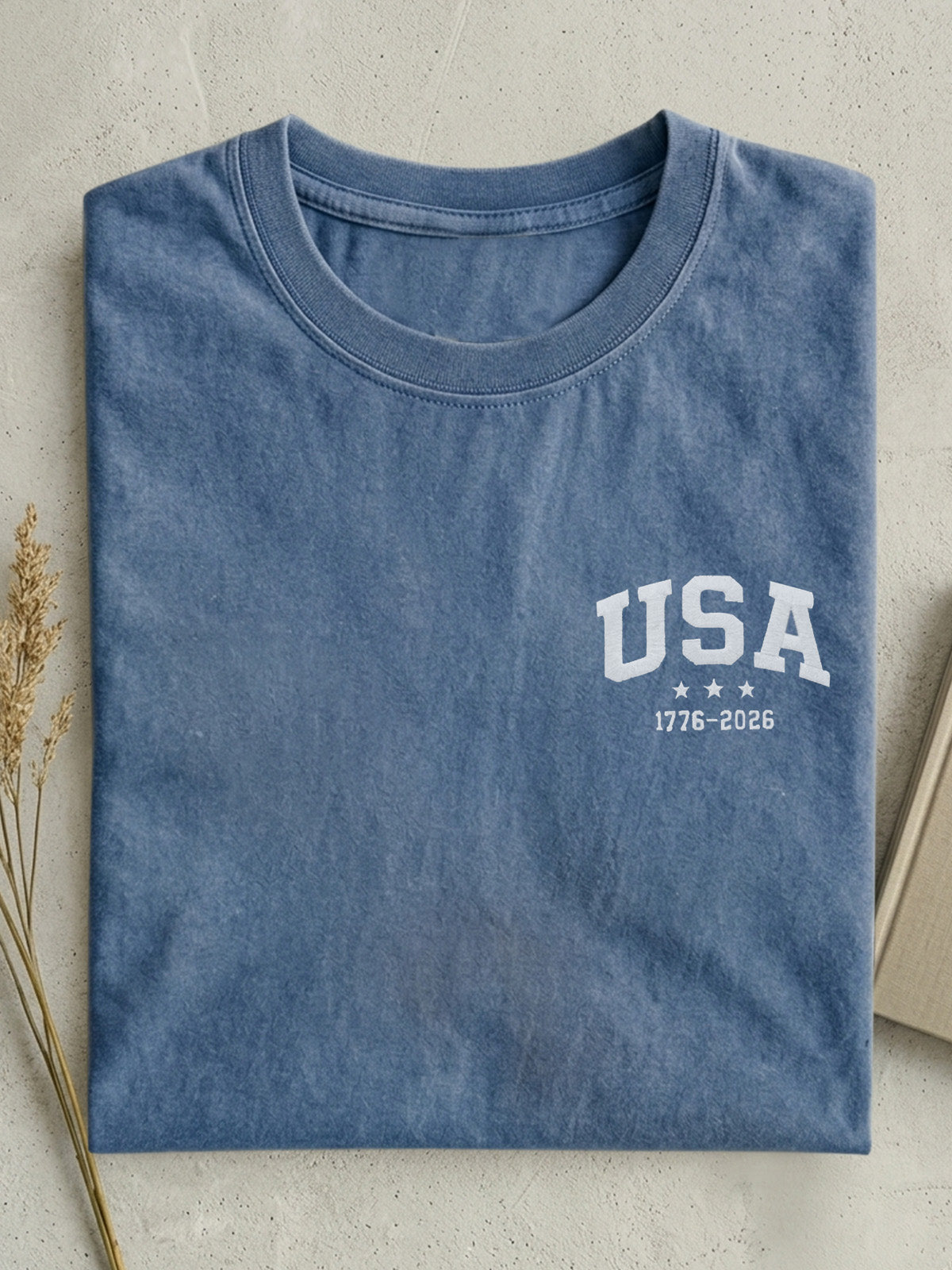 Vintage 250th Anniversary Usa Commemorative Cotton Short-sleeved T-shirt