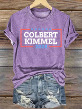 Women's Talk Show Colbert Kimme 2028 Print T-Shirt