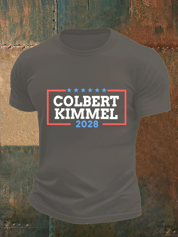 Men's Talk Show Colbert Kimme 2028 Print T-Shirt