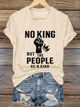 🔥Buy 3 Get 15% Off🔥V-neck Women's no king but the people KC N kind Printed Casual T-Shirt