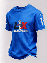 Men’s Football Graphic Waffle Knit Short Sleeve Crewneck T-Shirt