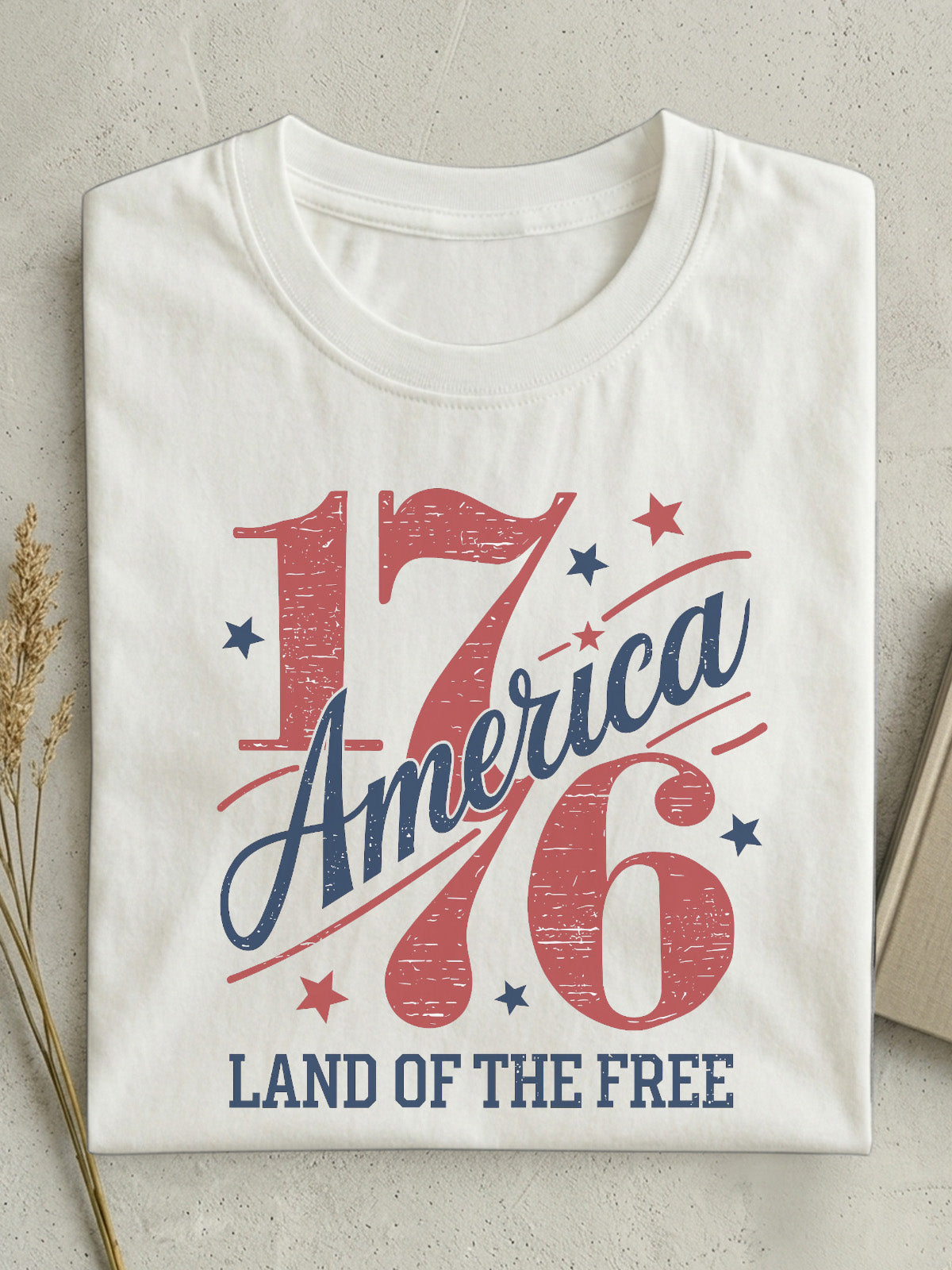 Vintage 1776 AMERICA Cotton Short-sleeved T-shirt