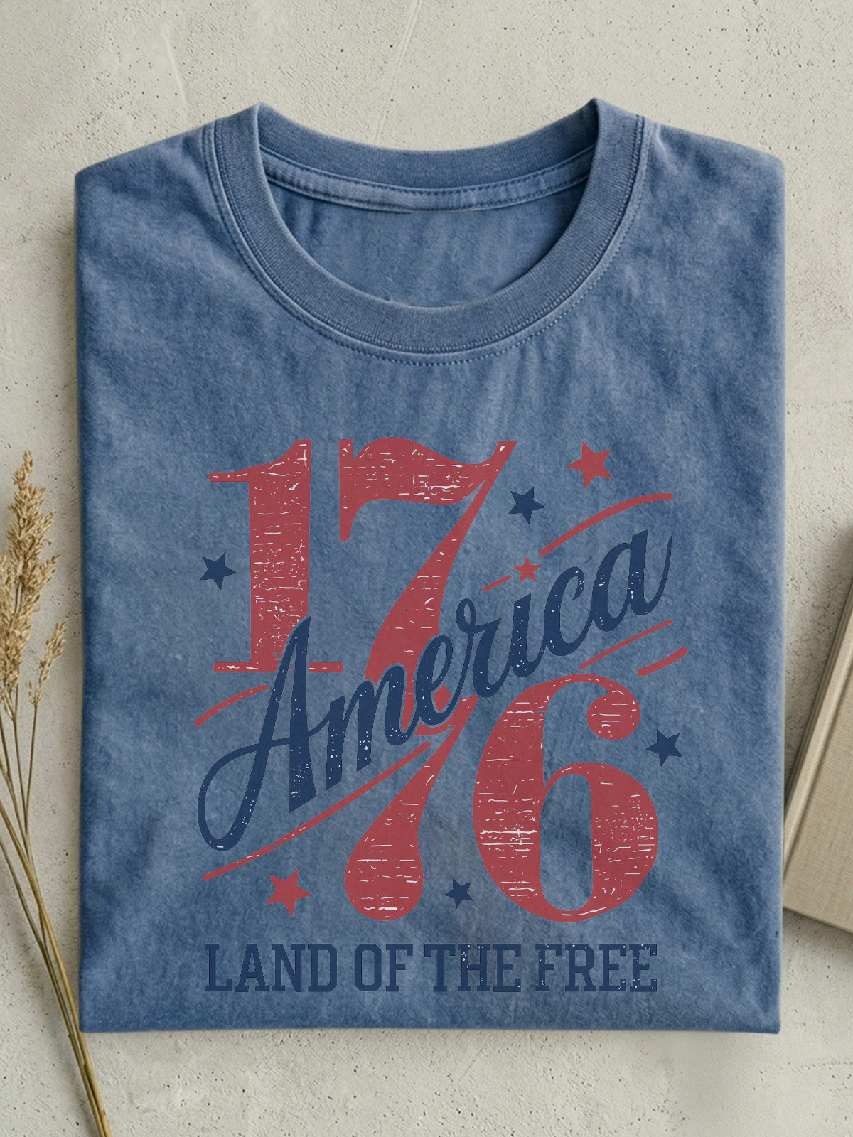 Vintage 1776 AMERICA Cotton Short-sleeved T-shirt