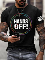 Men'S Retro Hands Off Protest Print T-Shirt