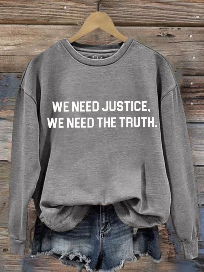 Women's “We Need Justice We Need Truth” Printed Hoodies