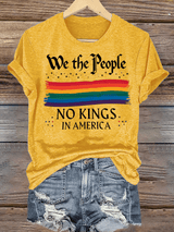 🔥Buy 3 Get 15% Off🔥Women's  We the People NO KINGS IN AMERICA  Printed Casual T-Shirt