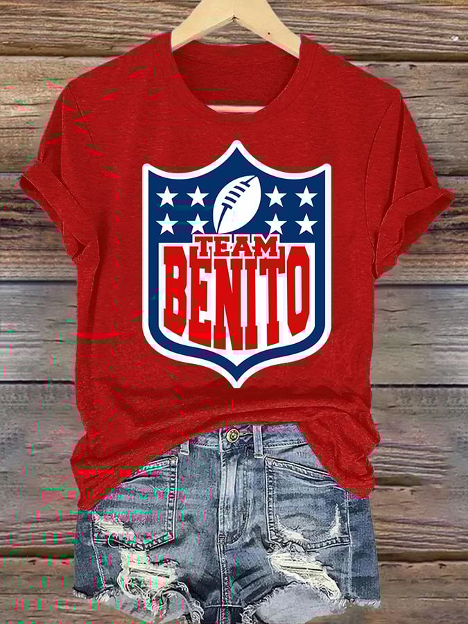 Women's  Team Benito Puerto Rico Print Casual Tee