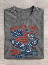Vintage Usa 250th Anniversary Cotton Short Sleeve T-shirt