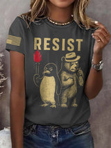 🔥Buy 3 Get 15% Off🔥Retro Bear And Penguin Resist Print T-Shirt
