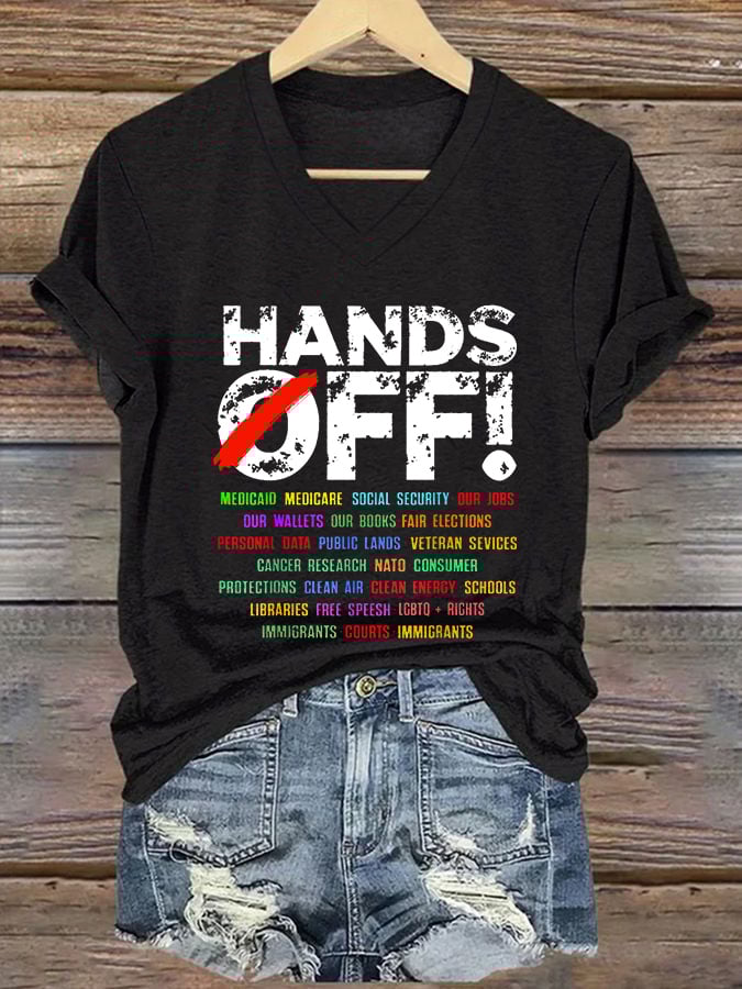 🔥Buy 3 Get 15% Off🔥Women's Hands Off Protest Print Casual T-Shirt