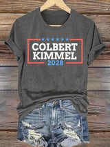 Women's Talk Show Colbert Kimme 2028 Print T-Shirt