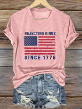 🔥Buy 3 Get 15% Off🔥Women's Casual Retro Reject The King Print T-Shirt