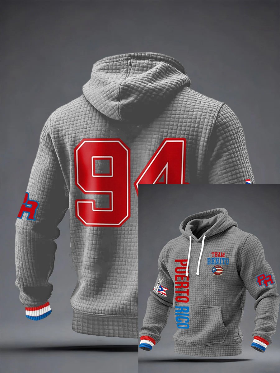 Men's  Puerto Rican Rapper Print Hoodie