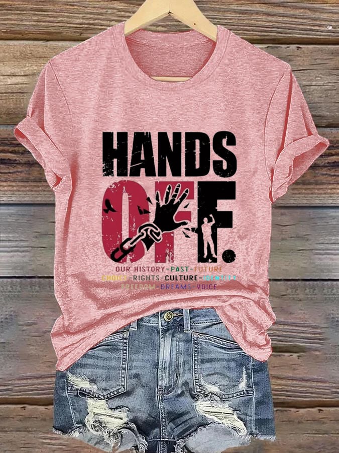 🔥Buy 3 Get 15% Off🔥Women's Hands Off Protest Print Casual T-Shirt