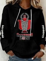 Women's Football Print Casual Sweatshirt