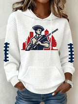Women's Football Print Hoodie Sweatshirt