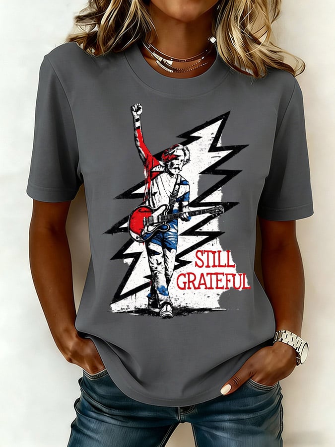 🔥Buy 3 Get 15% Off Women's Still Grateful Print Round Neck T-shirt